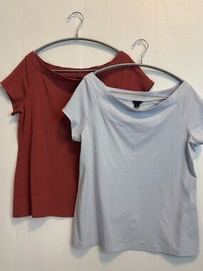 Ann Taylor Scoop Neck Short Sleeve Tops 2 for One.